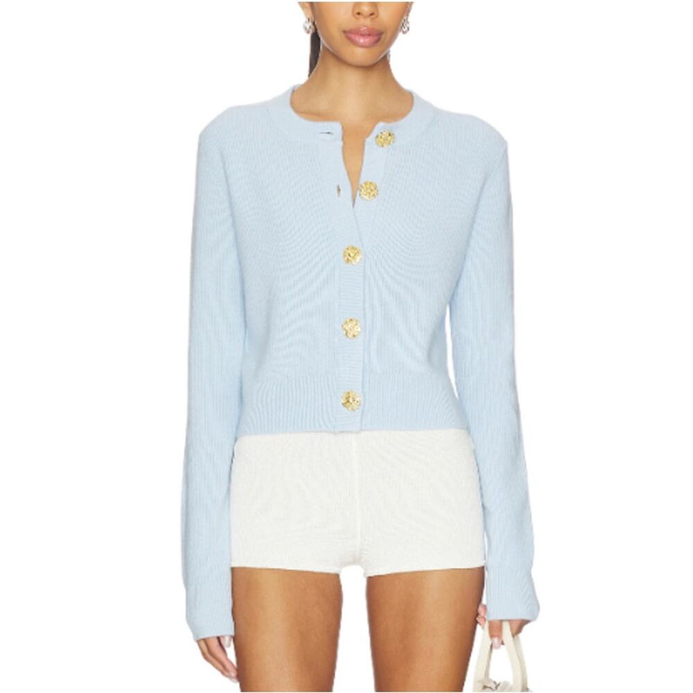Cara Cara Women's Light Blue Crewneck Ellery Cardigan Sweater Size S - Picture 9 of 10